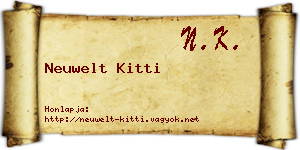 Neuwelt Kitti névjegykártya
